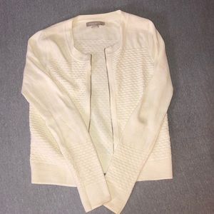 cream zip-up cardigan